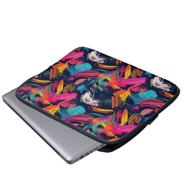 Vivid Chaos Splash Graffiti Laptop Sleeve (Front Bottom)