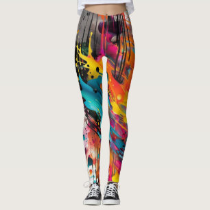Vivid Chaos Splash Graffiti Leggings
