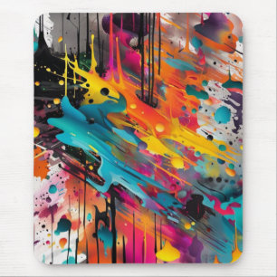 Vivid Chaos Splash Graffiti Mouse Pad