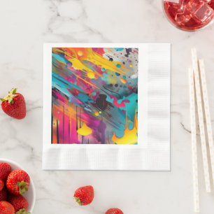 Vivid Chaos Splash Graffiti Napkin