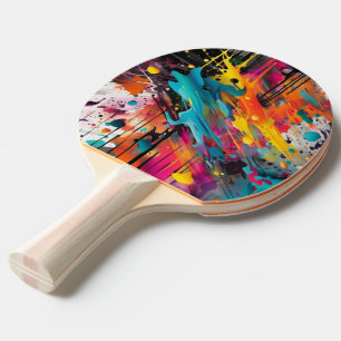 Vivid Chaos Splash Graffiti Ping Pong Paddle