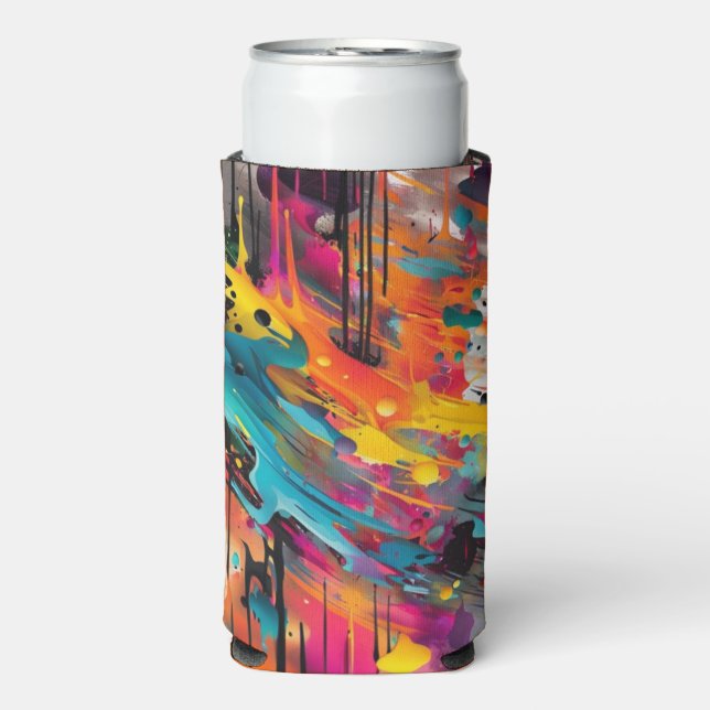 Vivid Chaos Splash Graffiti Seltzer Can Cooler (Seltzer Front)