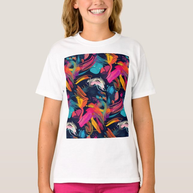 Vivid Chaos Splash Graffiti T-Shirt (Front)