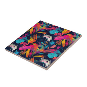 Vivid Chaos Splash Graffiti Tile