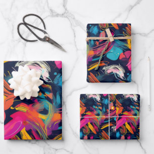 Vivid Chaos Splash Graffiti Wrapping Paper Sheet
