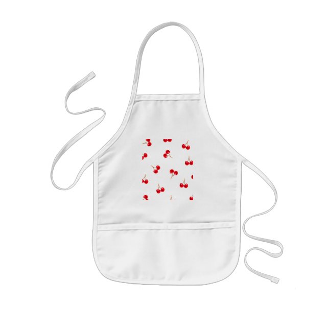 Vivid Cherry Pattern Kids Apron (Front)