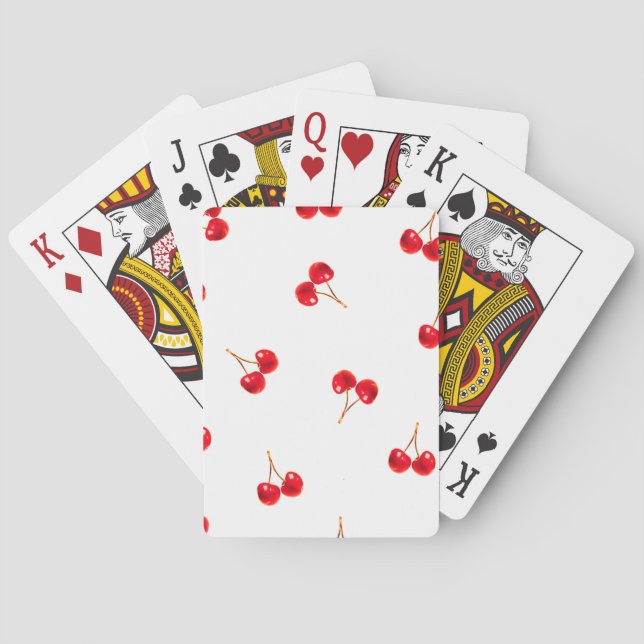 Vivid Cherry Pattern Playing Cards (Back)