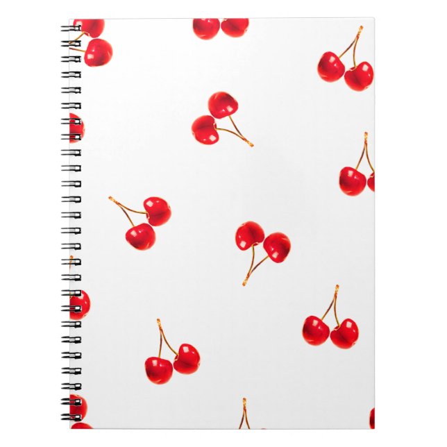 Vivid Cherry Pattern Spiral Notebook (Front)
