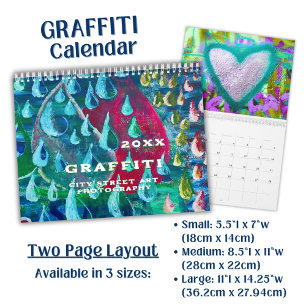 Vivid Colorful Graffiti Street Art Photography - Calendar