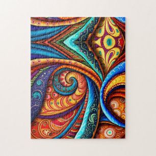 Vivid Colorful Swirls Jigsaw Puzzle