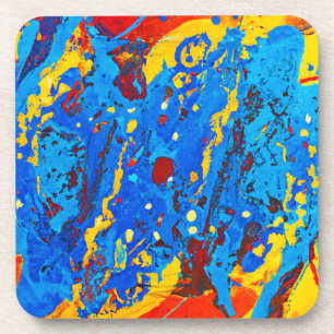 Vivid Colour Abstract Artwork Coaster