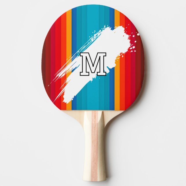 Vivid colour Stripes with Monogram Ping Pong Paddle (Front)