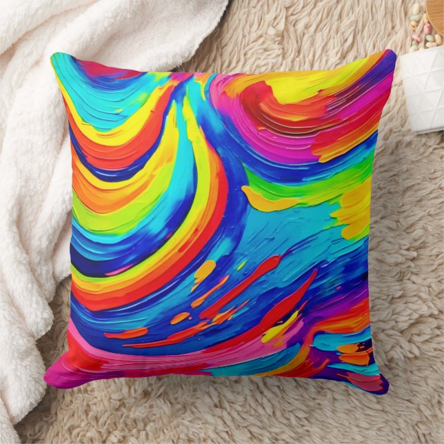  Vivid Colour Vortex Cushion (Blanket)