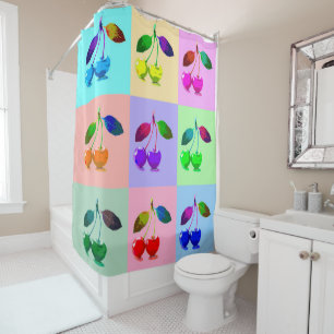 Vivid Colourful Cherries - Pop Art Shower Curtain