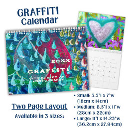 Vivid Colourful Graffiti Street Art Photography - Calendar