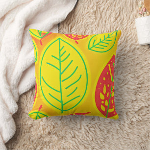 Vivid Colourful Leaves Elegance Art Cushion