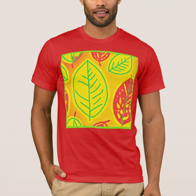 Vivid Colourful Leaves Elegance Art T-Shirt (Front)