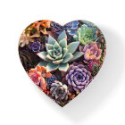 Vivid Colourful Succulent Garden Glass Paperweight