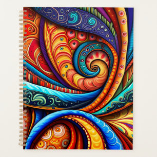 Vivid Colourful Swirls Planner