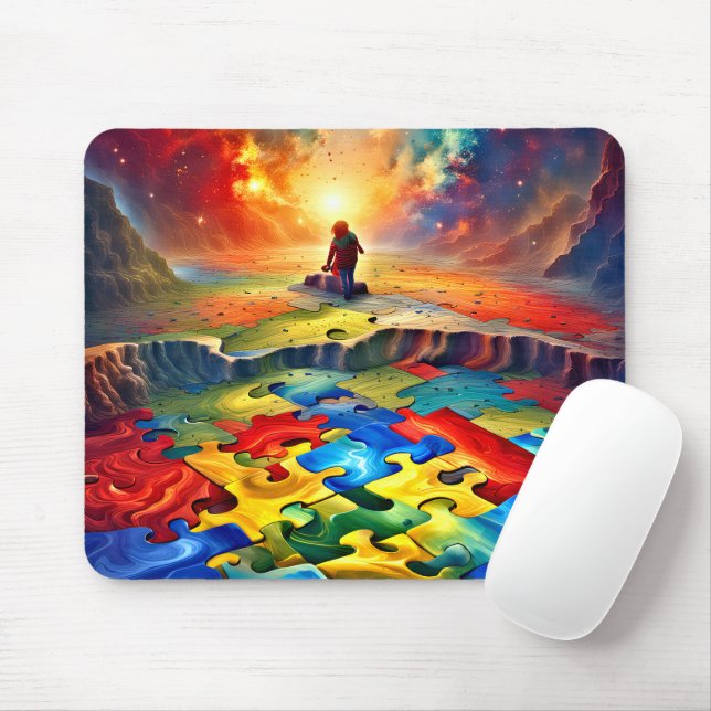 Vivid Colours Autism Mum Mousepad (With Mouse)