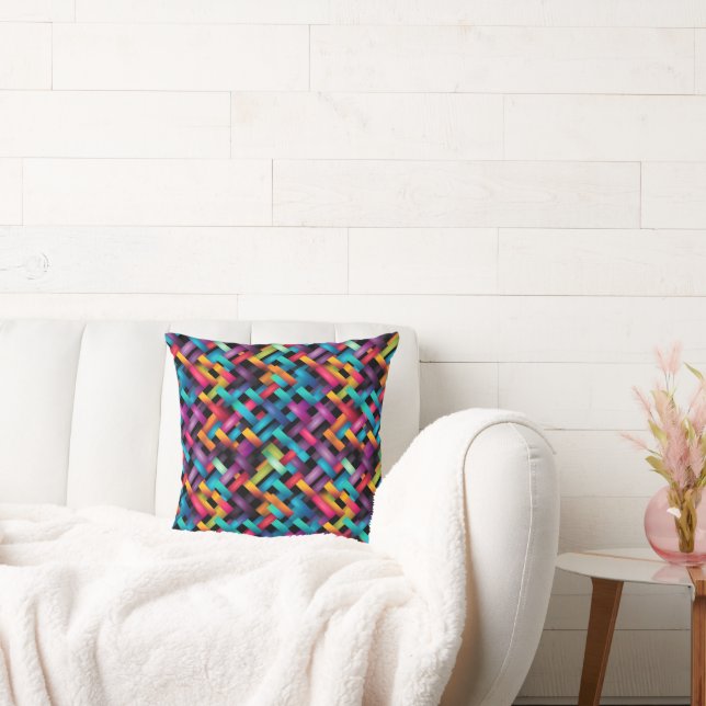 Vivid Colours Basketweave Cushion (Couch)