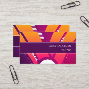 Vivid colours orange purple feminine colourful business card