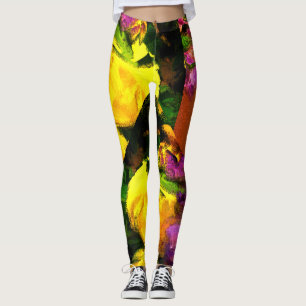 Vivid Easter Floral Leggings