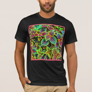 Vivid Elegance Leaves Pattern T-Shirt
