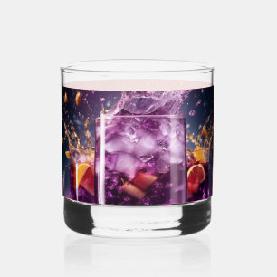 "Vivid Elegance: Purple Transparent Rocks Glass