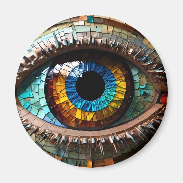Vivid Eye Stained glass Mosaic Magnet (Front)