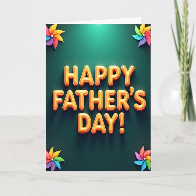 Vivid Fathers Day Wishes Card (Front)