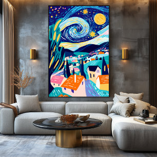 Vivid Fauvist Vision of Starry Night Canvas Print