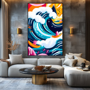 Vivid Fauvist Vision of The Great Wave Canvas Print