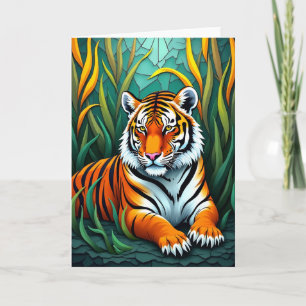Vivid Feline Fathers Day Card