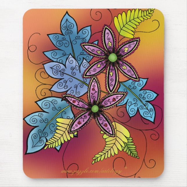 Vivid Flora Mouse Pad (Front)