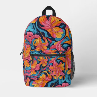 "Vivid Flora" Printed Backpack