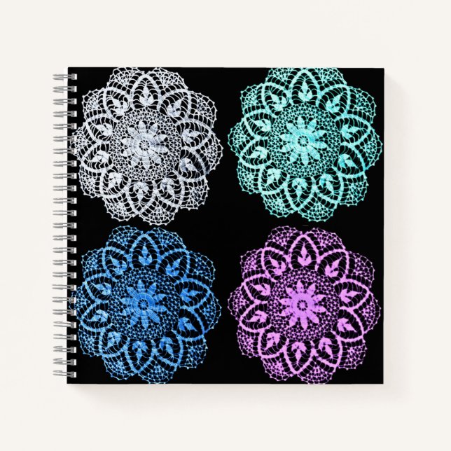Vivid Flower Doily Journal (Front)