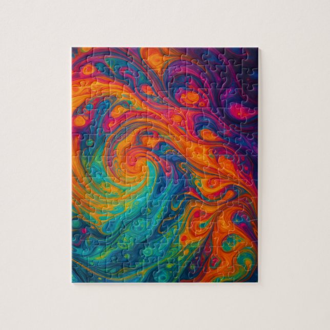 Vivid Fluid Art Jigsaw Puzzle (Vertical)