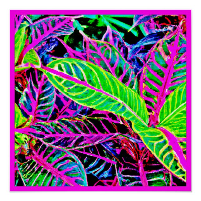 Vivid Foliage Elegance Pattern Poster (Front)