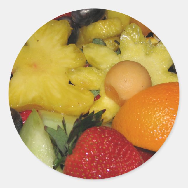 Vivid Fruit Classic Round Sticker (Front)