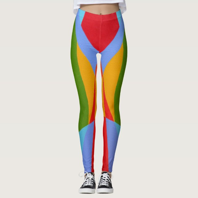 Vivid Fusion Abstract Leggings (Front)