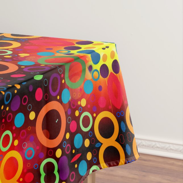 Vivid Futuristic Abstract Urban Trend Geometric Tablecloth (In Situ)