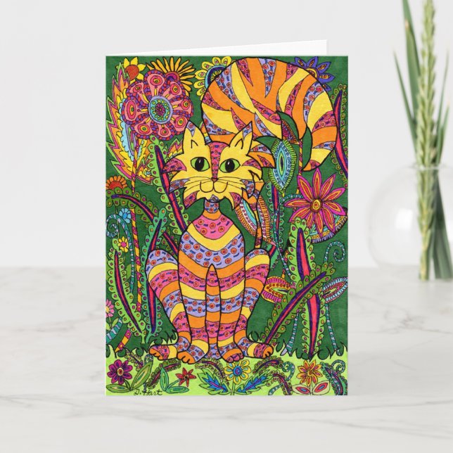 Vivid Garden Cat 2 Card (Front)