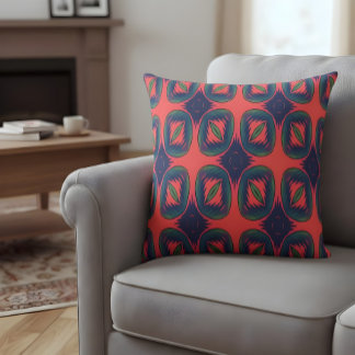 Vivid Geometric Abstract Pattern Cushion