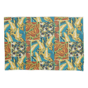 Vivid Geometric Butterflies Vintage Art Deco Pillowcase