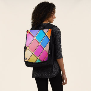 Vivid Geometric Colour Pattern Backpack