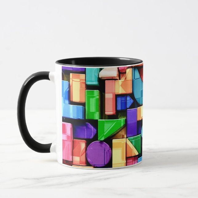 Vivid Geometric Flow Mug (Left)
