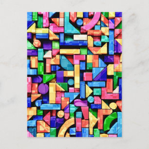 Vivid Geometric Flow Postcard