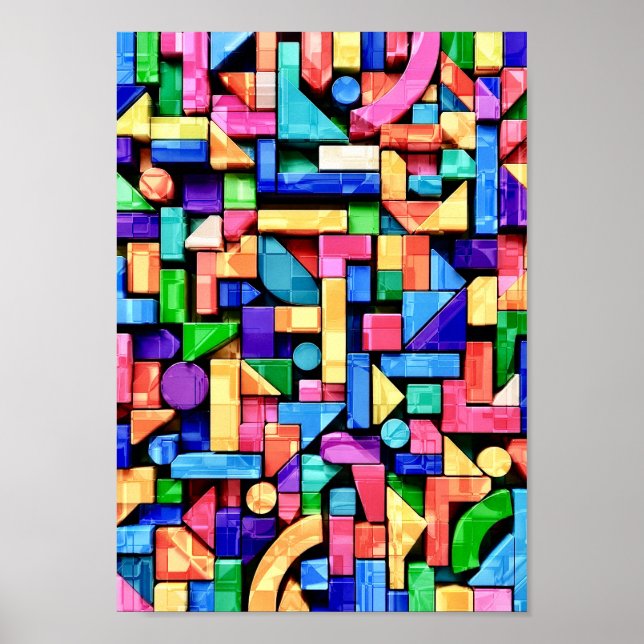 Vivid Geometric Flow Poster (Front)