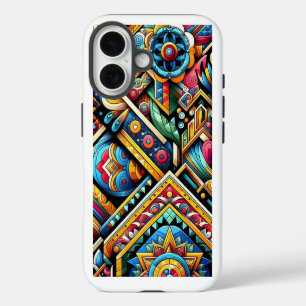 Vivid Geometric Patterns iPhone 16 Case